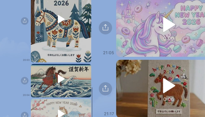 お正月動画ライン無料2026年賀状2